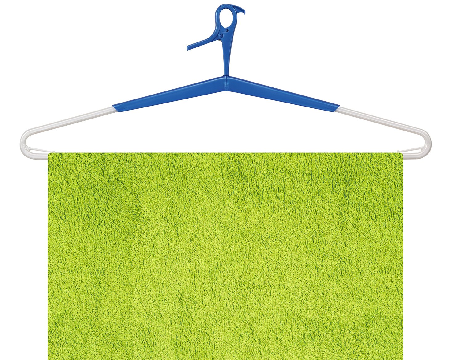 Towa Industry Hanger Ex2 Set Of 2 Blue Bath Towel Hangers Japan 46X1.3X25.5Cm (Unfolded)