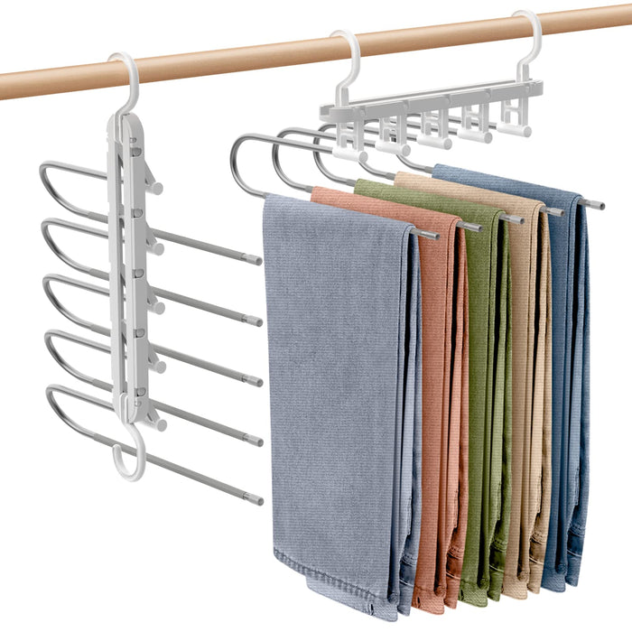 Housolution Trouser Hanger 5 Tiers Japan - Wrinkle Prevention No Marks Closet Storage