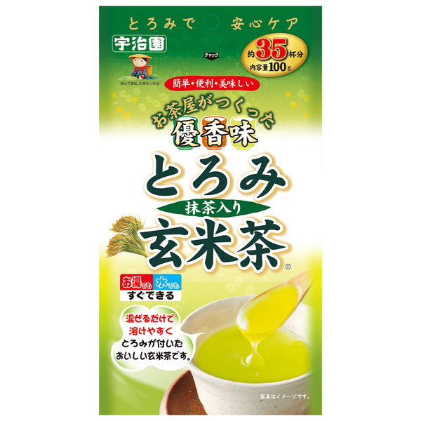 Ujien Brown Rice Tea With Thick Matcha 100g - Instant Tea - Deep Matcha Flavor