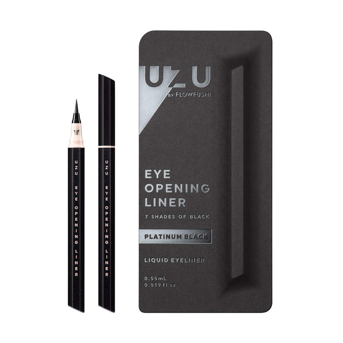 Use Brand Uzu Flowfushi Platinum Black Liquid Eyeliner Hypoallergenic Hot Water Off