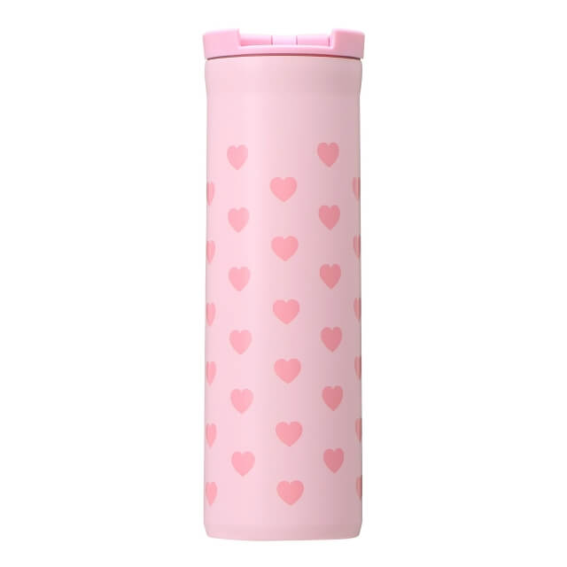 Starbucks Valentine's Day 2022 Stainless Steel Bottle Heart 473ml - Japanese Starbucks Bottles