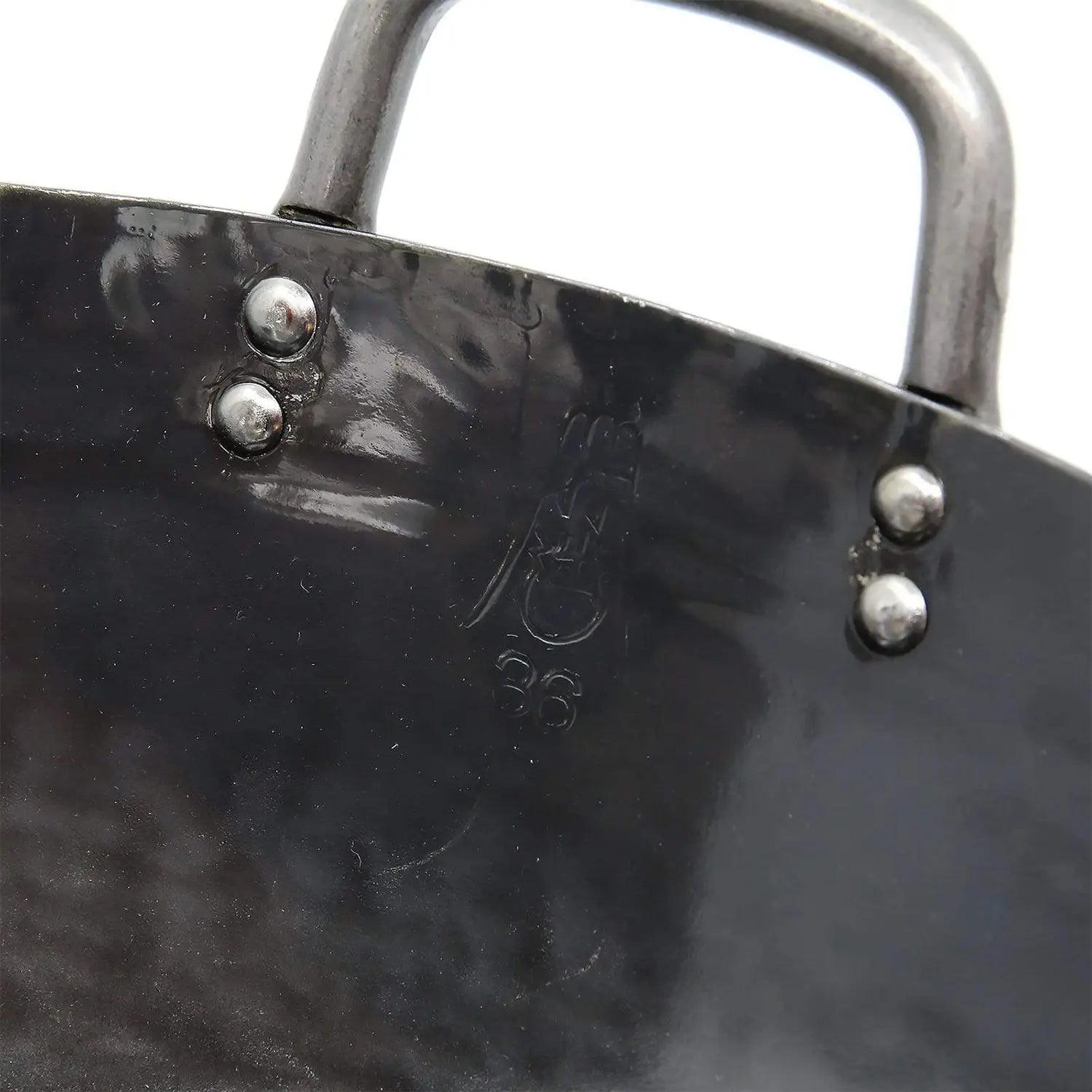 Yamada 39Cm Deep Wok - Japan Hammered Iron Double Handle 1.2Mm Thickness