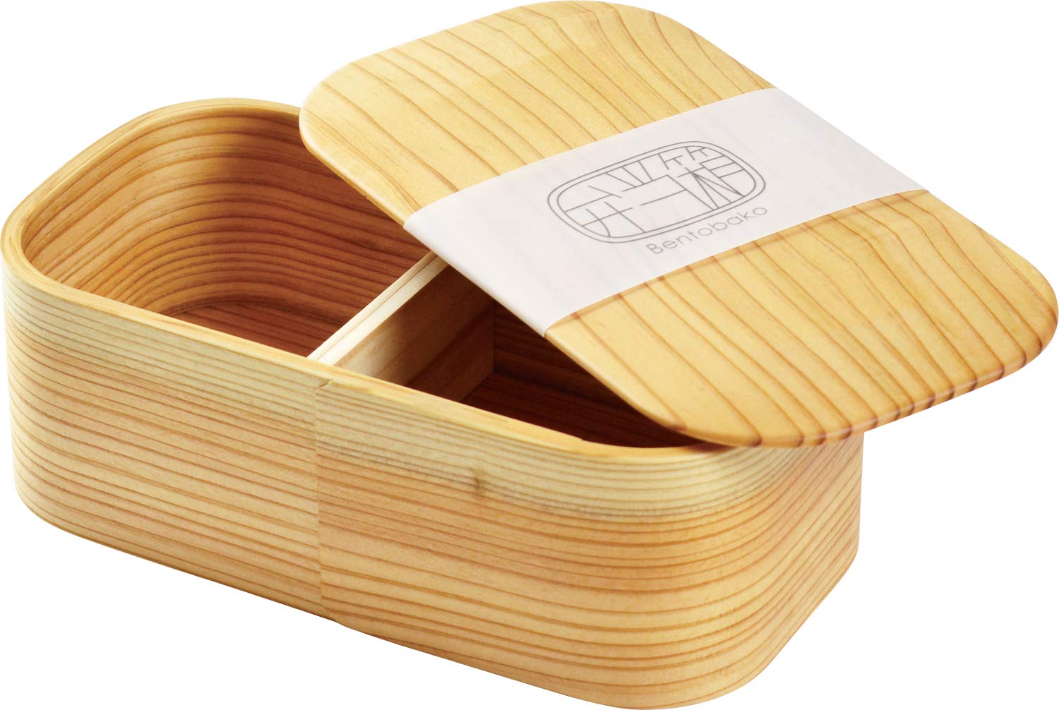 Yamaco Japanese Bento Box Long Angle 1 Tier 17X9X6Cm Beige 80185