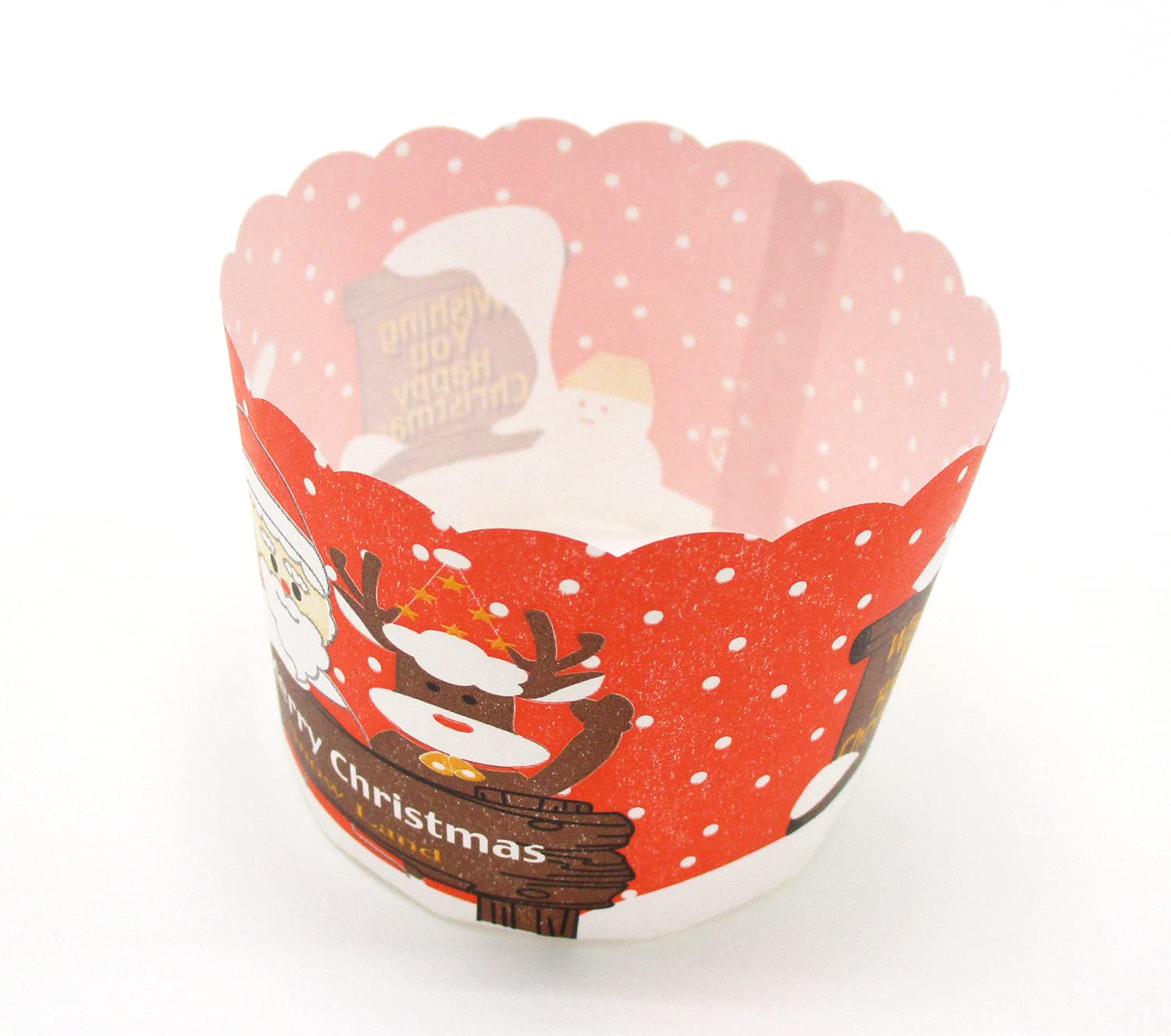 Yoshiyokobo Baking Cups 6.5X6.5X5Cm Japan Made Christmas Red 100Pcs Bc-26-A