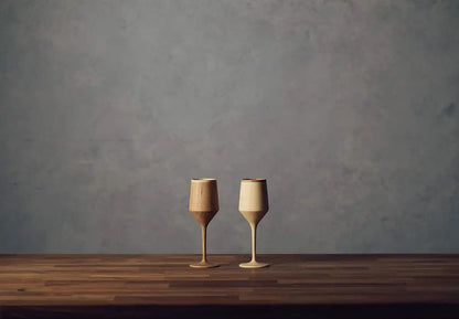 Riveret Brown Bamboo Vessel Cocktail Sherry Glass 180Ml Dishwasher Safe Japan - Rv-112B