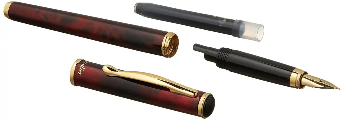 Pilot Cavalier Black and Red Fine Point Fountain Pen (F) FCA-5SR-BR