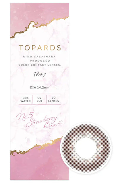 Toppard Japan Color Contacts Topaz Rino Sashihara Sassy One Day 10Pcs Strawberry Quartz -4.25 Diopter