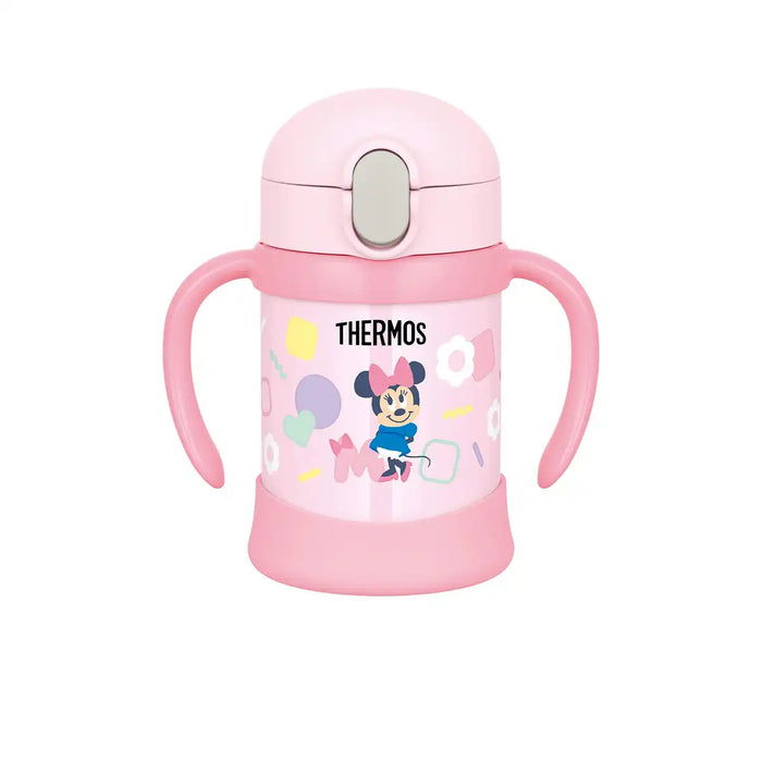 Thermos Minnie 250ml Vacuum Flask Baby Straw Mug in Pink Fjl-250Ds
