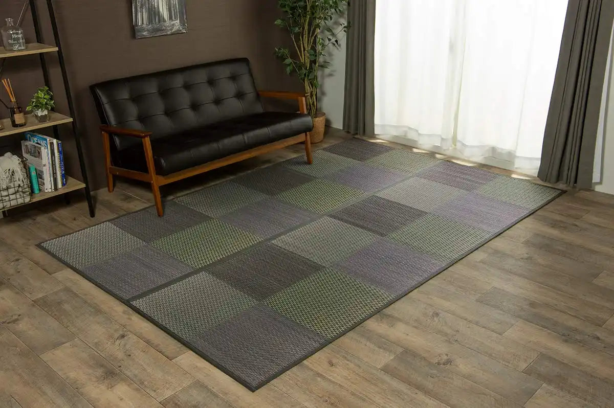 Ikehiko Rush Rug Carpet Hanagoza Dx Pia Edoma 2 Tatami Gray Japan #4336102 174X174Cm