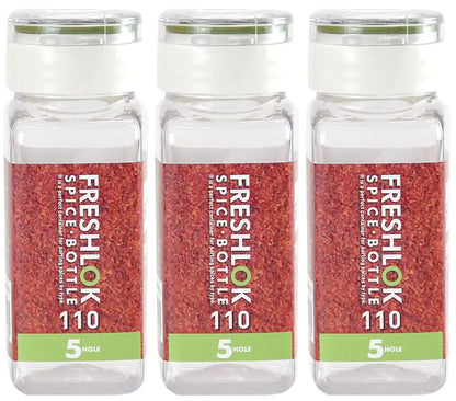 Takeya Chemical Industry Fresh Rock Spice Bottle 110Ml Set Of 3 Green - Japan Seasoning Case 5 Hole