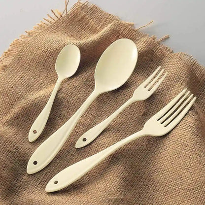 Together Japan Wada Leaf Enameled Cutlery Dessert Spoon Ivory