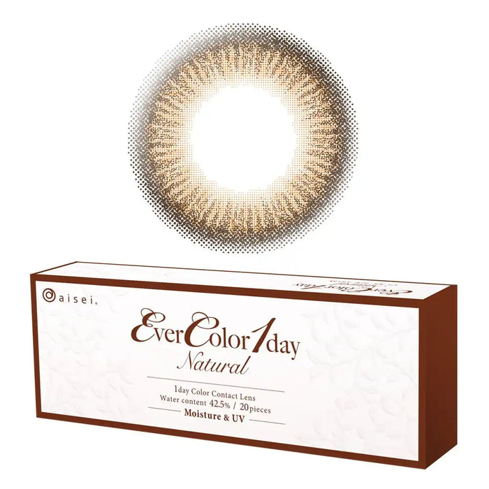 Ever Color 1Day Natural Color Contacts Prescription [Apricot Brown Pwr-1.50] Japan - 8 Boxes Of 20 Pieces