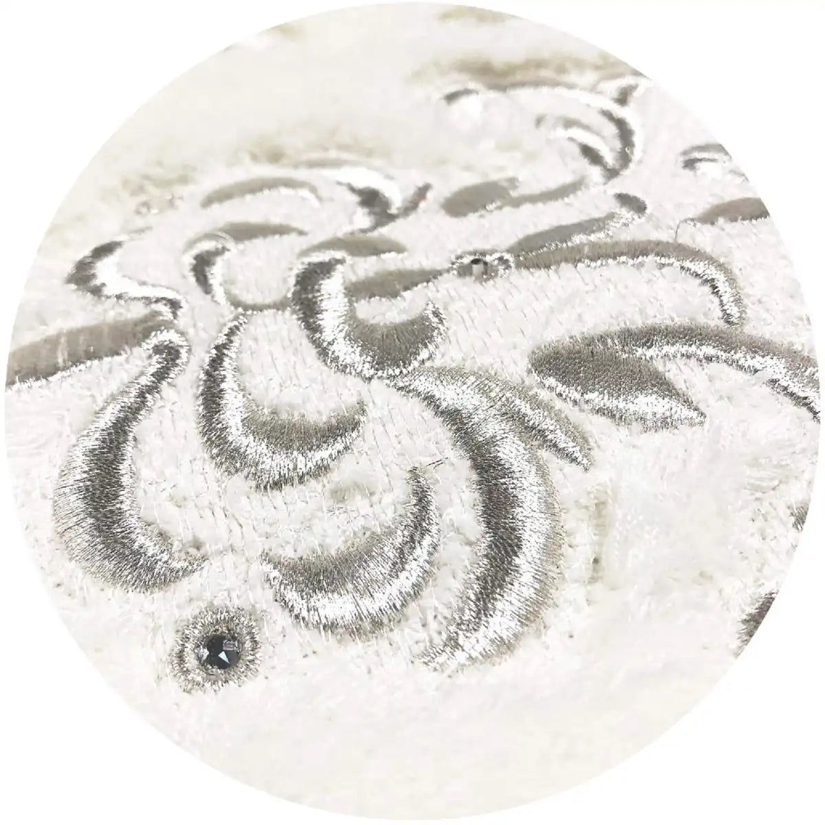 Senko Japan Nynas Shanti Toilet Mat Platinum X Ivory 70X70Cm Rhinestones 17873