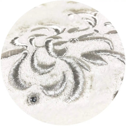 Senko Japan Nynas Shanti Toilet Mat Platinum X Ivory 70X70Cm Rhinestones 17873