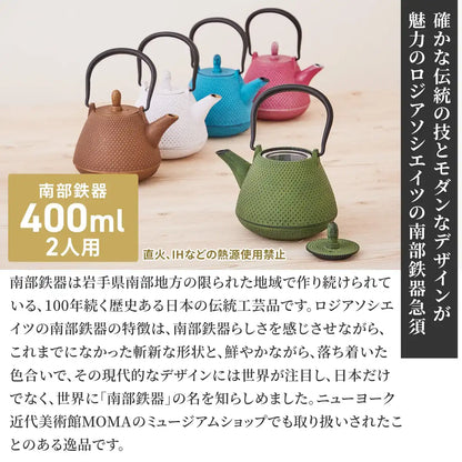 Nambu Tekki Teapot 0.4L - Black Black Made In Japan Enameled Inside Tea Strainer Traditional Crafts Japanese Tea Pot Souvenir - Ren Of Japan