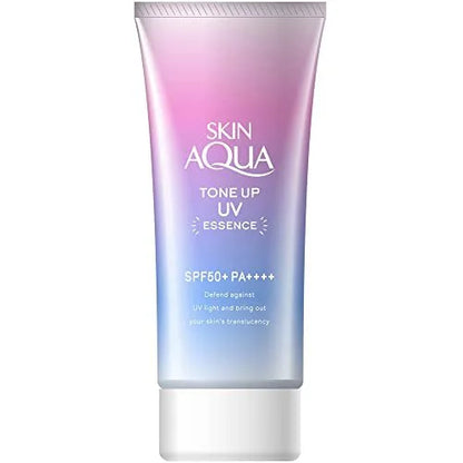 SKIN AQUA Transparency up Tone up UV essence Sunscreen Heart-throbbing sabon scent Lavender color 80g SPF50 +
