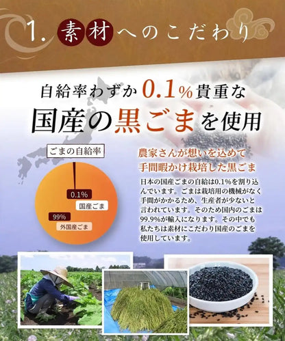 Honjien Tea Black Sesame Barley Tea Bag 5g x 50 Bags - Non-Caffeine Tea From Japan