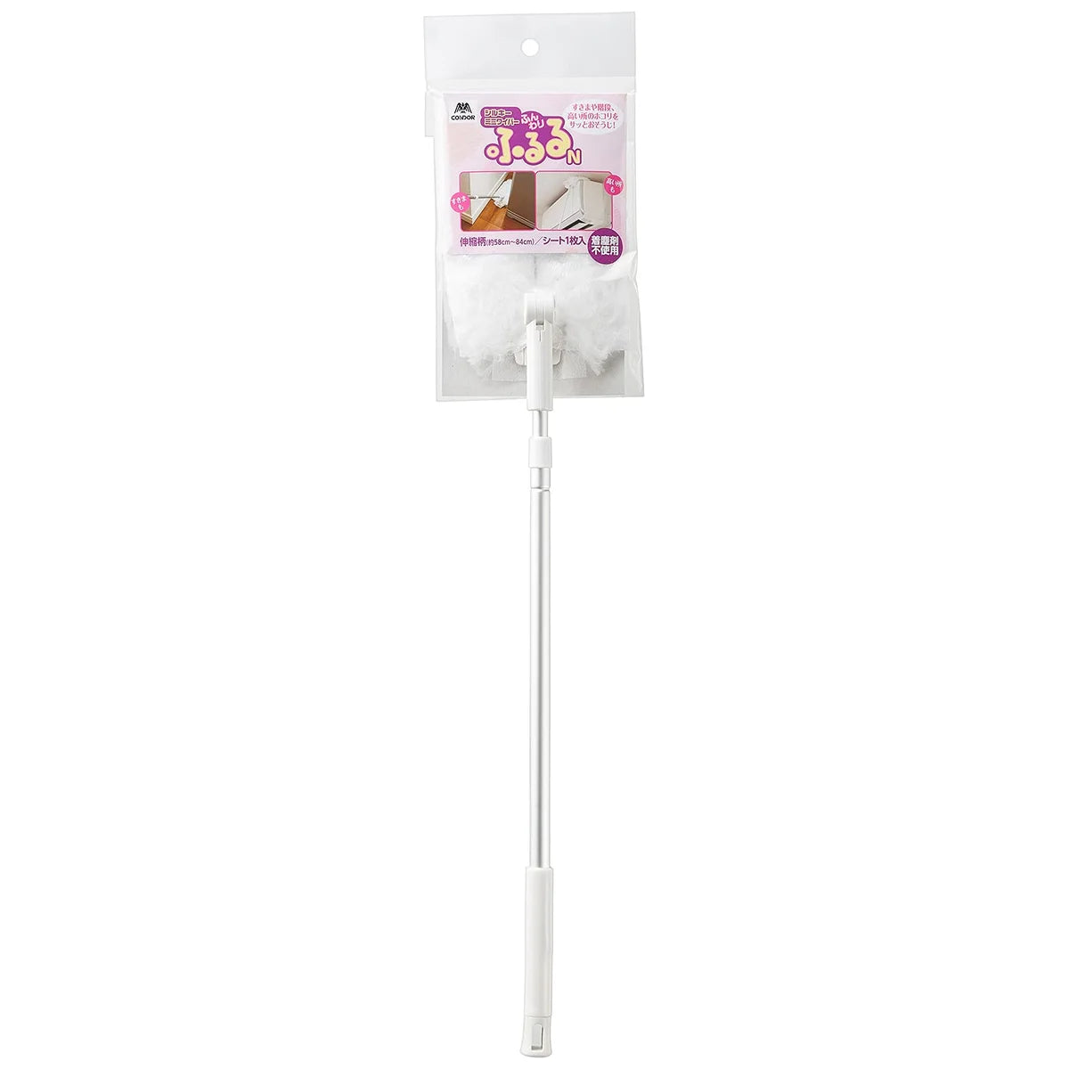 Yamazaki Sangyo Handy Wiper Cleaner Mop - Stretchable Handle Floor Cleaning Sieve - Made In Japan White 12X17.5X49.5-76Cm