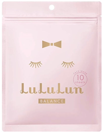 Lululun Pink Balanced Moisturizing Facial Sheet Mask - Pack of 10