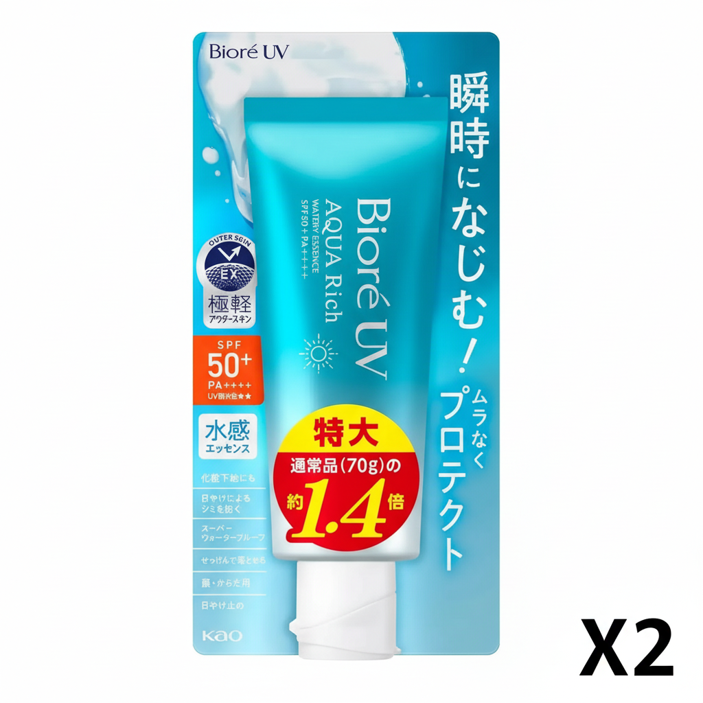 Biore UV Aqua Rich Watery Essence Large Size 100g Set of 2
