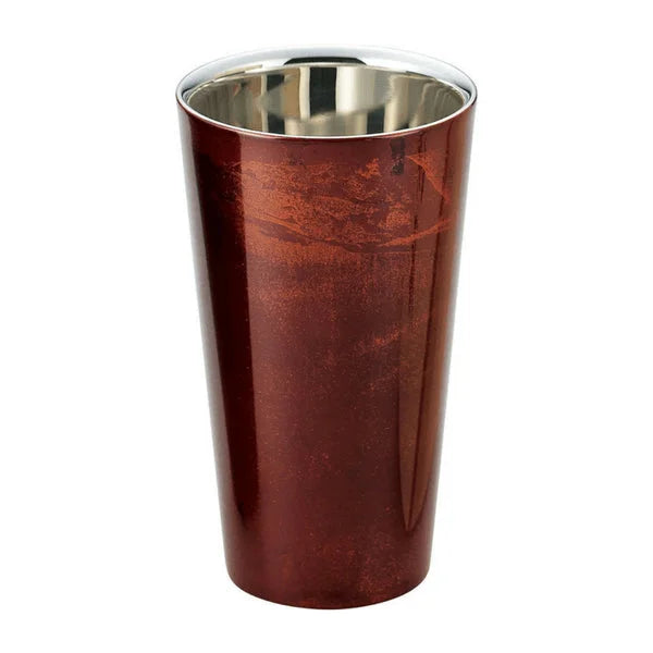 Asahi Japan Yamanaka Urushi Lacquer Double-Wall Cooler Glass 270Ml Red (Gift-Boxed)