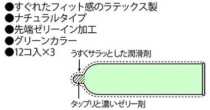 Jex Sugo Usu 1000 Rubber 12 Pieces 3 Boxes - Made In Japan