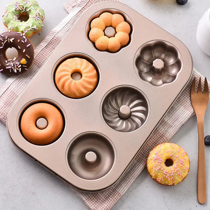 Hoya Ponyoo Donut Mold Set Of 6 - Silicone Cake Mold Candy Mold Non-Sticky Easy To Clean Japan - Cupcake Bagel Mold (Donut Shape)