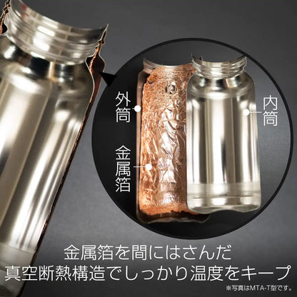 Tiger Stainless Steel Vacuum Flask - 600ml Insulated Water Bottle Hot & Cold Black