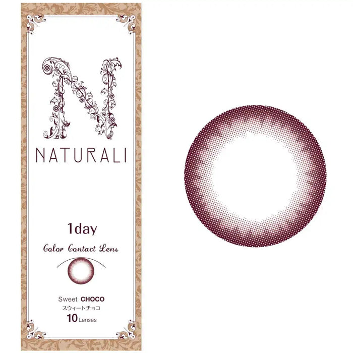 Naturali Color Contacts One Day Sweet Chocolate Japan 10 Pieces Dia14.2Pwr-1.75
