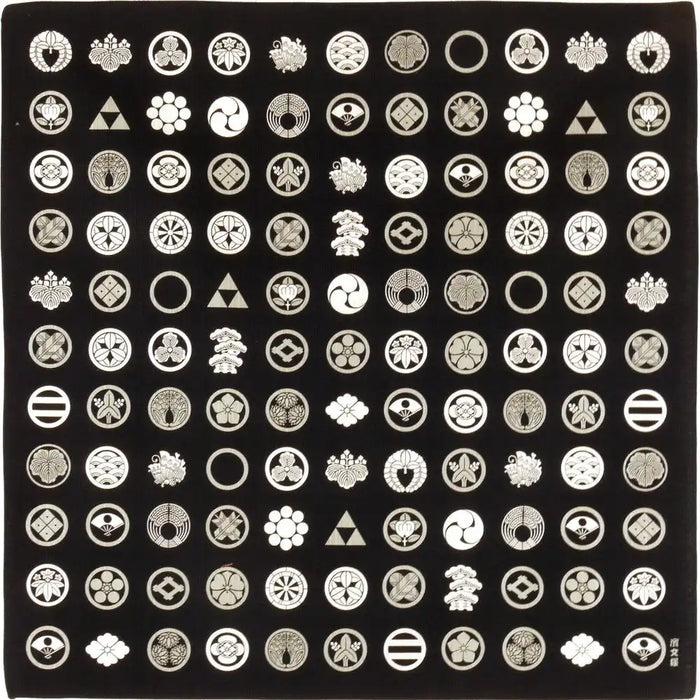 Hama Pattern Japanese Small Cloth (Wrapping Cloth 50Cm) Crest Black