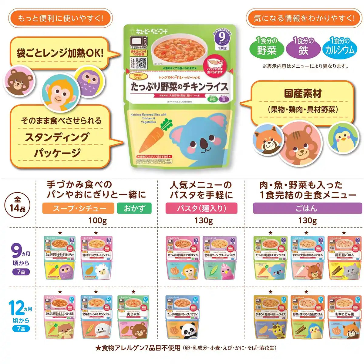 Kewpie Japanese Baby Food Brown Rice Vegetables Tuna 12M+ 130G