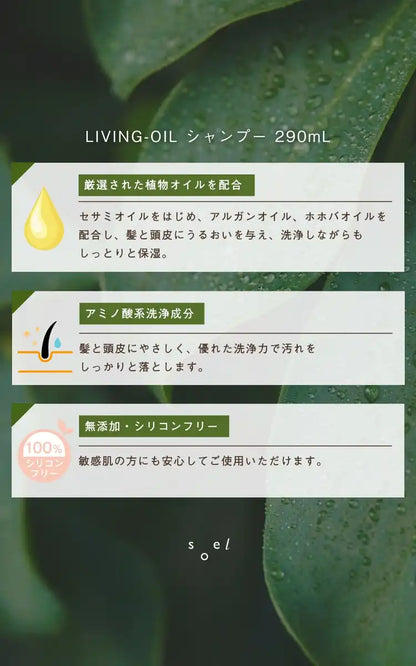 Shampooing Huile Soel Living 290Ml Soin Naturel du Cuir Chevelu Parfum Lys Musc