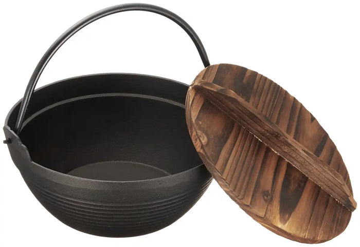 Ikenaga Iron Works Tekko Iron Pot 21Cm For 2-3 People W/ Wooden Lid From Japan