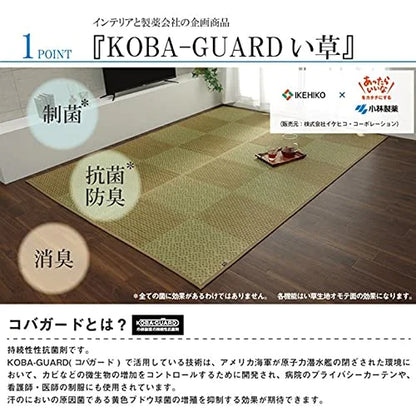 Ikehiko Japan Igusa Rug Carpet 191X250Cm Anti-Slip Beige #8246739 Koba-Guard Antibacterial
