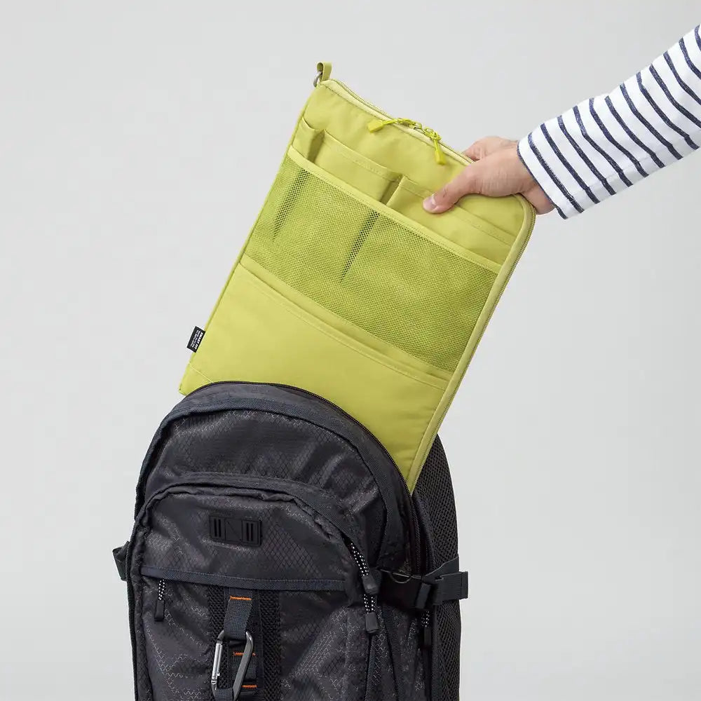 Lihit Lab Japan A4 Vertical Bag In Bag Yellow Green A7683-6