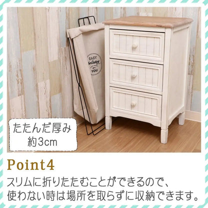 Fujiboeki Japan 32813 Laundry Basket 37X27X60Cm Gray Foldable Trash Can Camping Toy Storage Handle Water Repellent Inside
