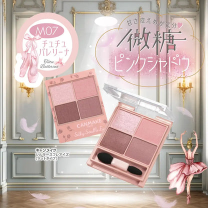 Canmake Silky Flare Eyes 4-Color Matte Eyeshadow Palette M07 Tutu Ballerina 3.8g