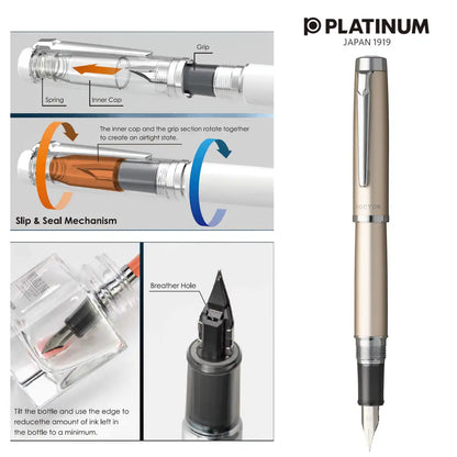 Platinum Procion Luster Fine Point Fountain Pen PNS-8000#78-2 Champagne Gold