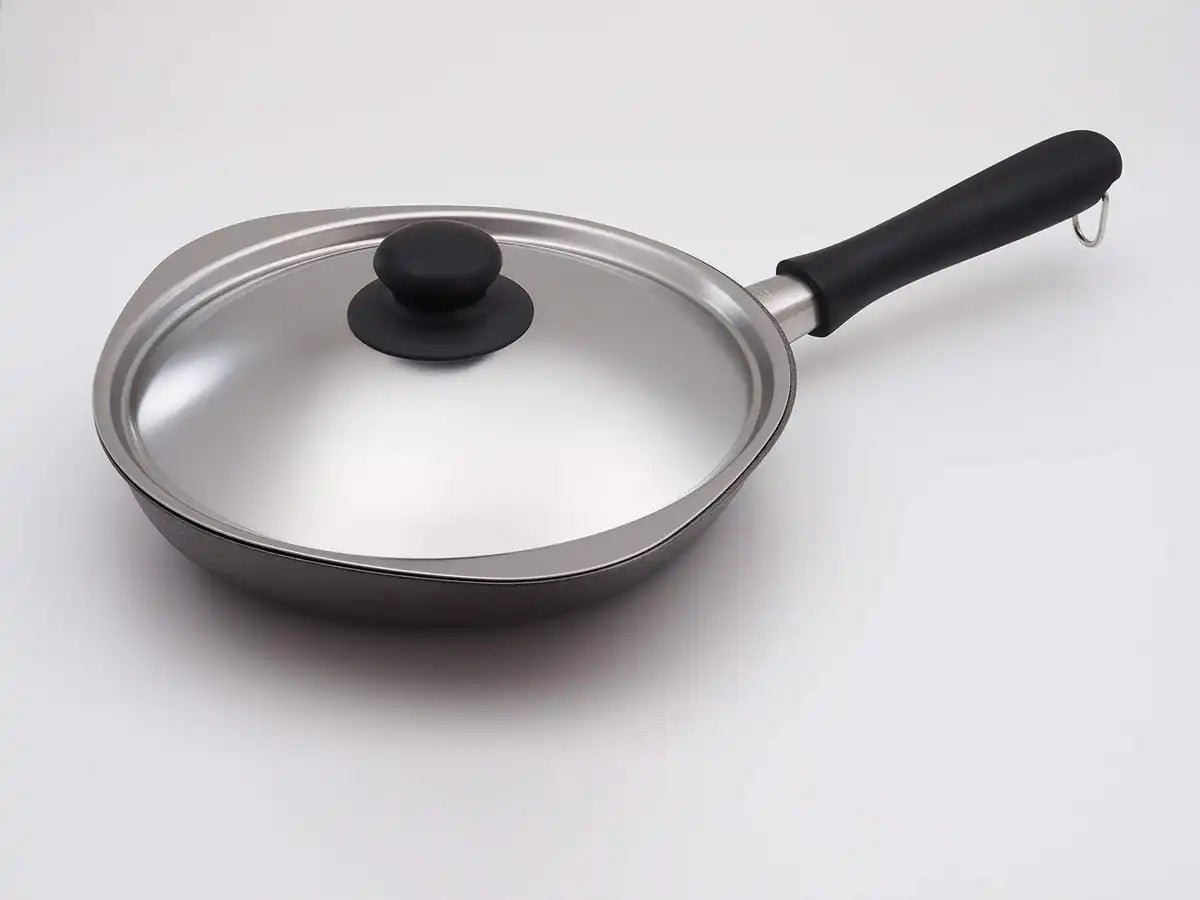 Sori Yanagi Japan Iron Frying Pan 25Cm Lid Compatible Ih Double Fiber Line Nitriding