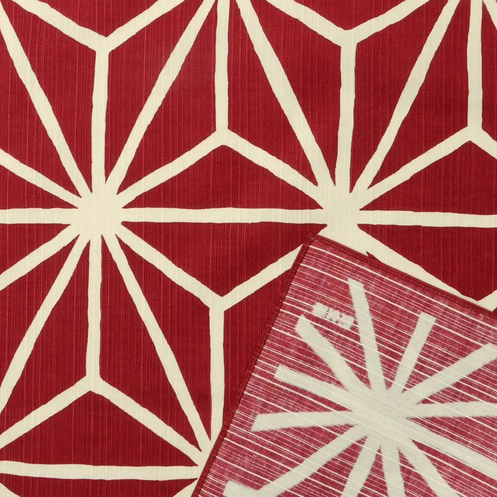 Hama Pattern Furoshiki 90Cm Japanese Hemp Leaf Red Cloth From Japan