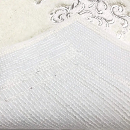 Senko Japan Nynas Shanti Toilet Mat Platinum X Ivory 70X70Cm Rhinestones 17873