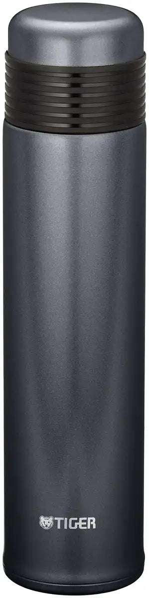 Tiger Water Bottle 500Ml Stainless Bottle With Cup Sahara Slim Metallic Black Mse-A050-Km Tiger