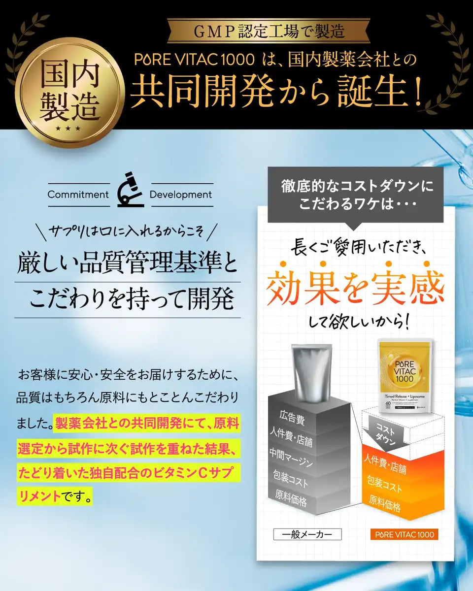 Asahi Group Foods Pure Vita C 1000mg Liposomal Vitamin C 60 Tablets