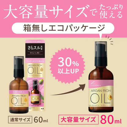 Lucido-L Huile Traitement Ex Huile Capillaire 80ml Argan Leave-In pour Cheveux Lisses
