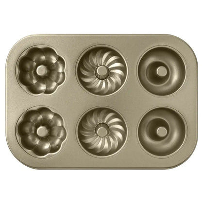 Hoya Ponyoo Donut Mold Set Of 6 - Silicone Cake Mold Candy Mold Non-Sticky Easy To Clean Japan - Cupcake Bagel Mold (Donut Shape)