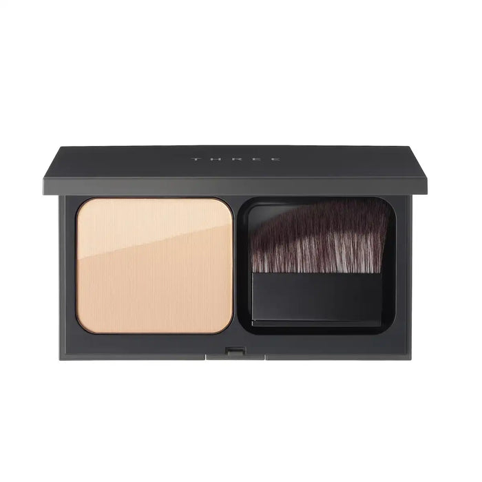 Three Pristine Complexion Powder Foundation 203 Mid-Tone 12G Case Brush Separate