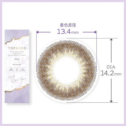 Topaz Color Contacts Topards Topaz Rino Sashihara Sassy 1 Day 10 Pcs Japan [-1.50]