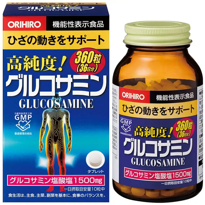 Orihiro High-Purity Glucosamine Grains 360 Grains Japan | Glucosamine Chondroitin Fermented Collagen Soy Isoflavone Hyaluronic Acid Collagen 36 Days