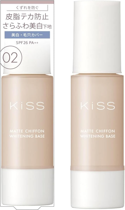 Kiss Matte Chiffon Uv Whitening Base N 02 Natural SPF26 / PA ++ 37g - Crema base de maquillaje