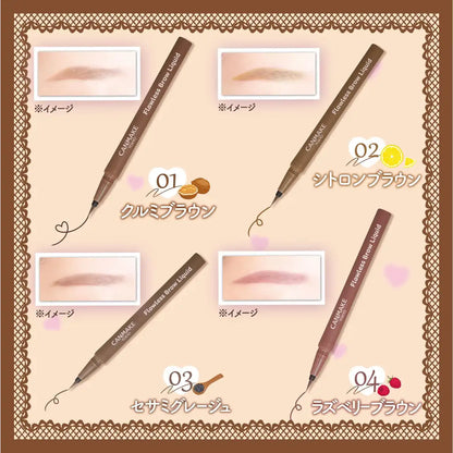 Canmake Flawless Brow Liquid 01 Walnut Brown 0.5ml Matte Brown Charcoal Powder